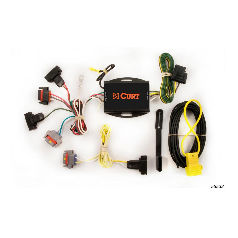 CURT Custom Vehicle-Trailer Wiring Harness, 4-Way Flat Output, Select Chrysler PT Cruiser, Quick Electrical Wire T-Connector-55532 - The Home Depot | Pt Cruiser Trailer Wiring Harness | | The Home Depot
