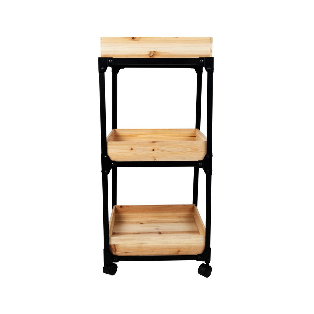 Mind Reader Black Metal Other Rolling Coffee Cart3TCARRYBLK The