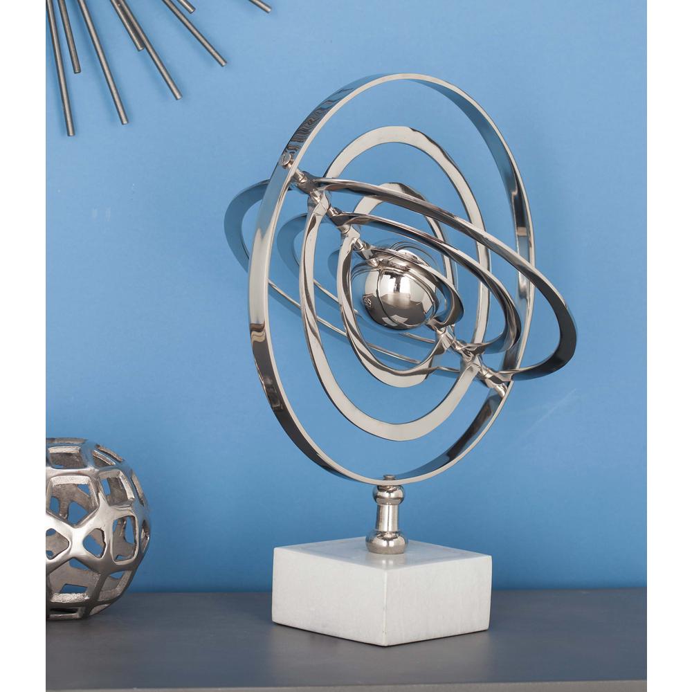 18 in. x 12 in. Modern Decorative Aluminium and Ceramic Armillary