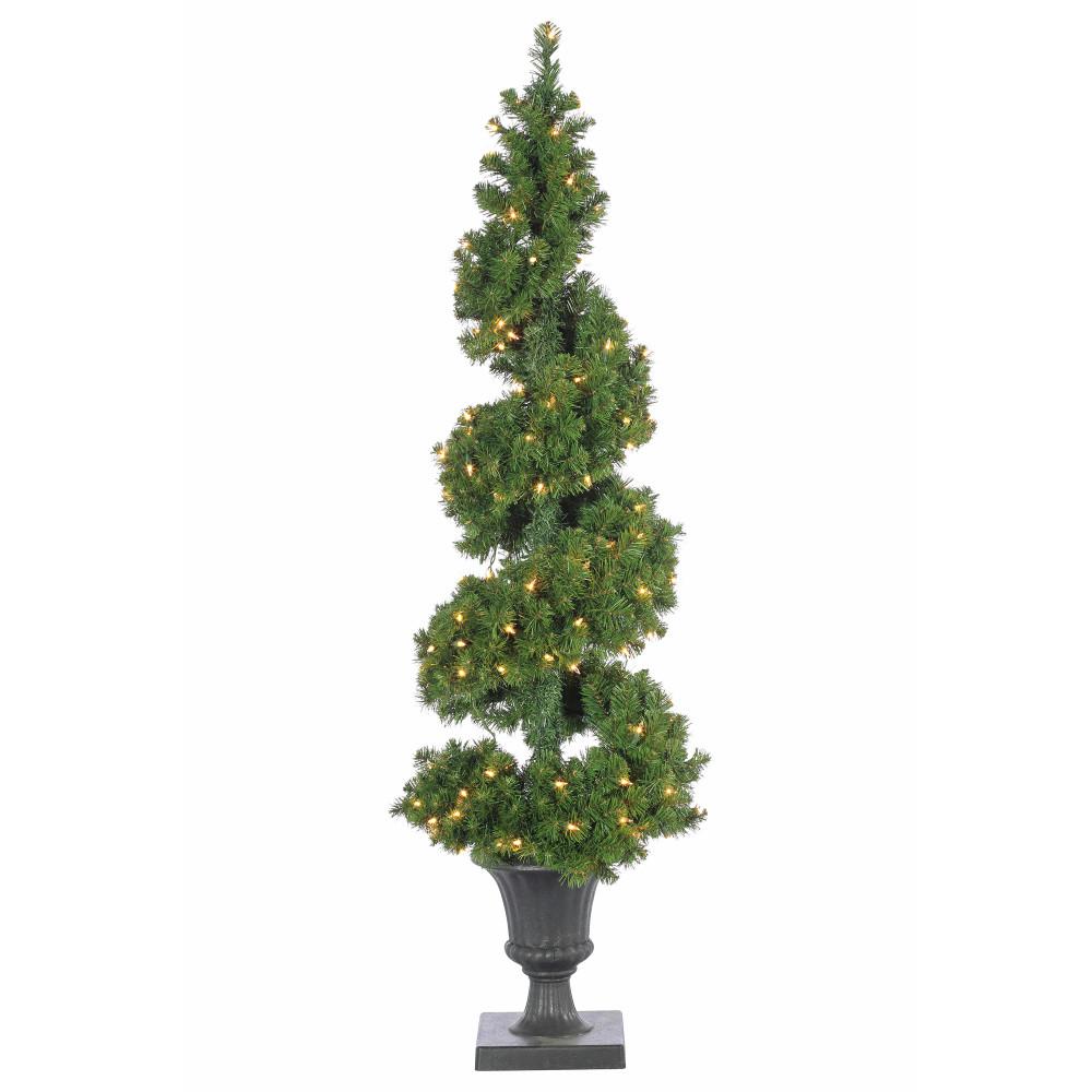 outdoor green spiral christmas trees