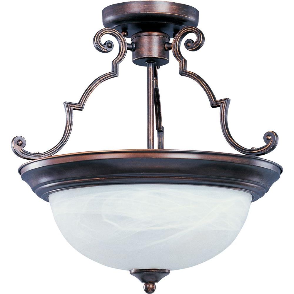 Maxim Lighting Essentials 2-Light Oil-Rubbed Bronze Semi-Flush Mount ...