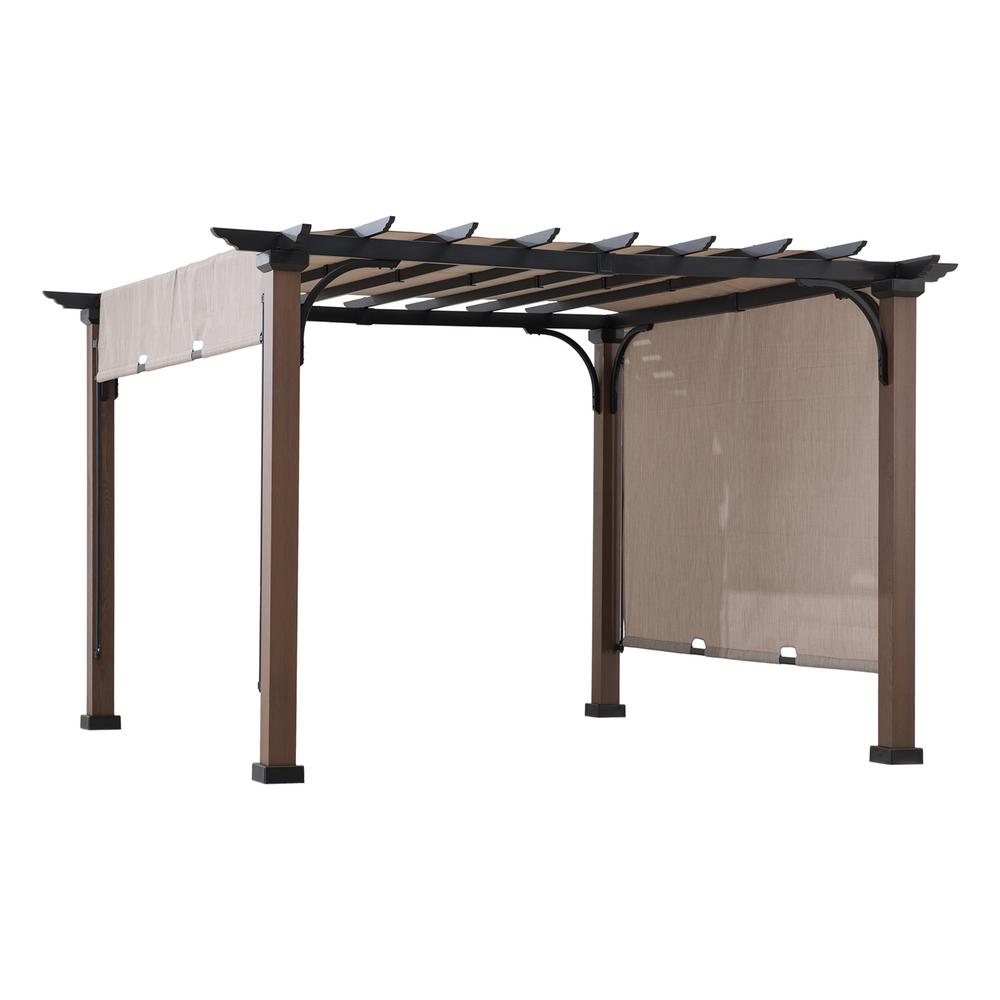 Hampton Bay 10 ft. x 10 ft. Steel and Aluminum Outdoor Patio Arched ...