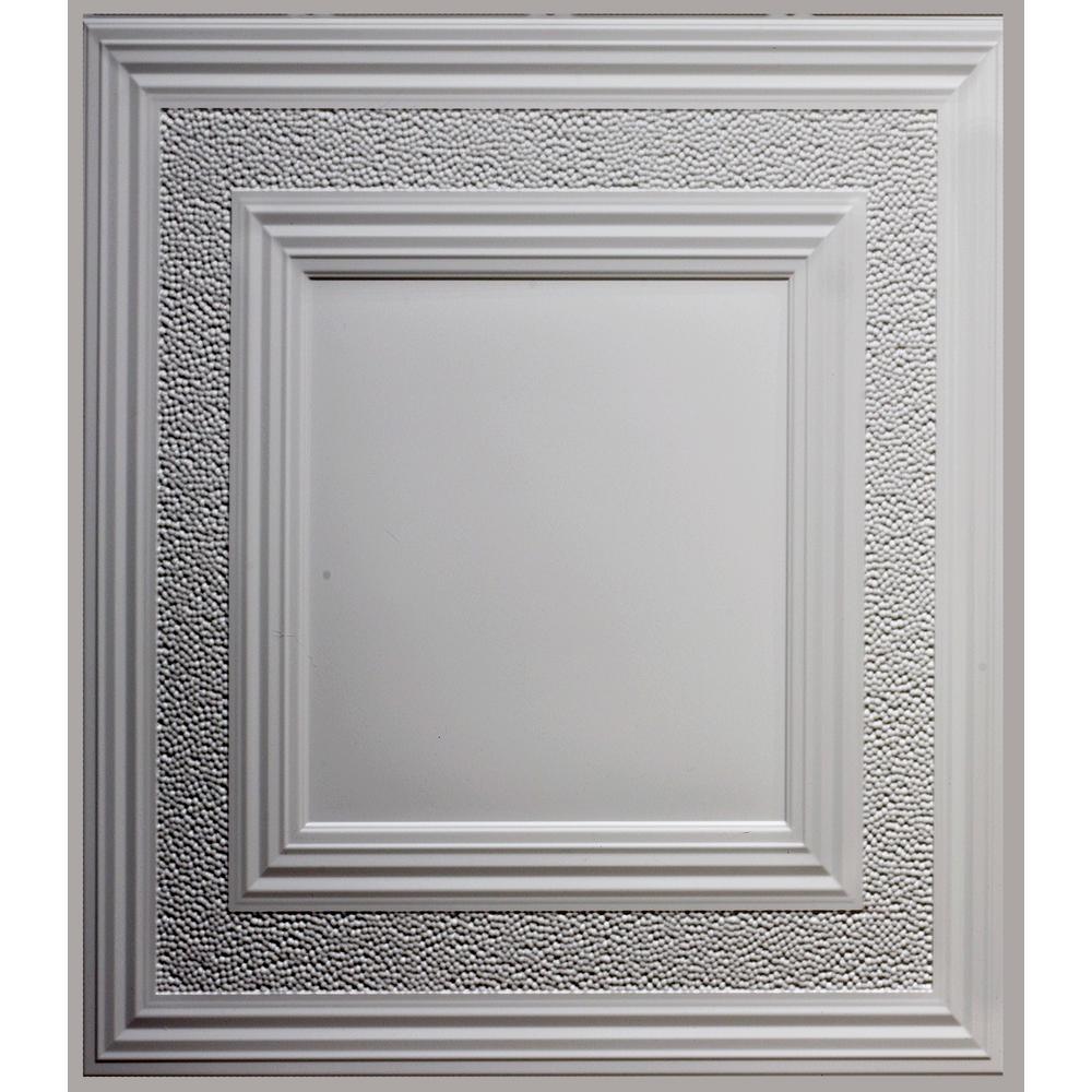 Dimensions 2 Ft X 2 Ft Matte White Lay In Tin Ceiling Tile For T Grid Systems