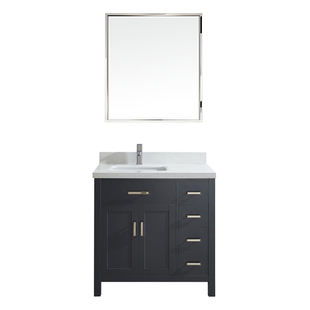 Ronbow Essentials Shaker 36 in. W Vanity in White with Quartz Vanity