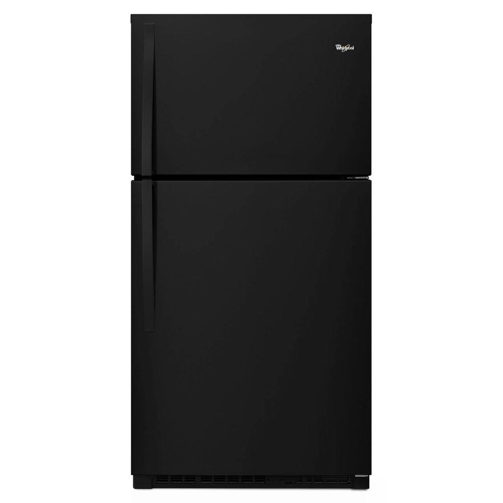 Whirlpool 21 3 Cu Ft Top Freezer Refrigerator In Black Wrt541szdb The Home Depot