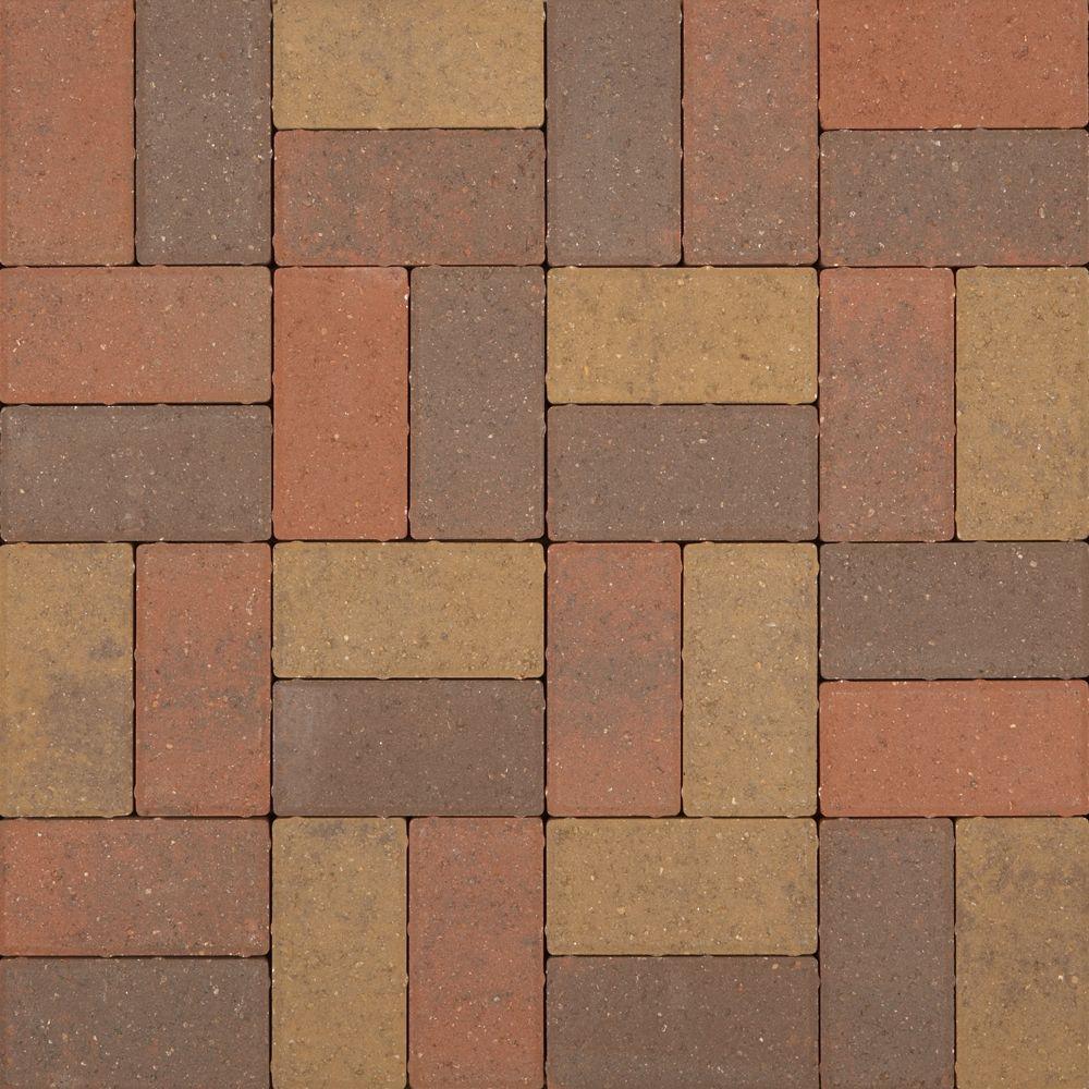 Pavestone Plaza Rectangle 8.27 in. L x 5.51 in. W x 2.36 in. H Heritage Buff Concrete Paver