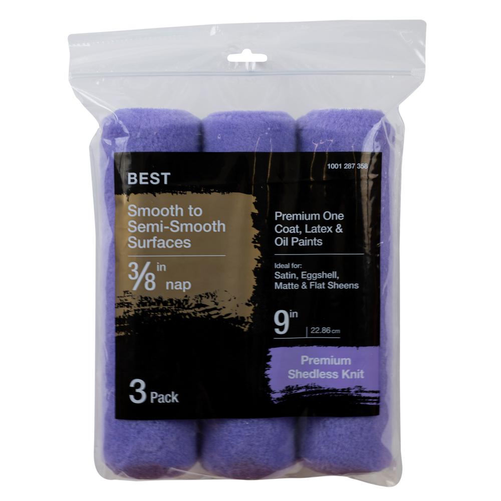 Paint Rollers Tools Supplies The Home Depot 9 In X 3 8 High Capacity Polyester Knit Roller Cover