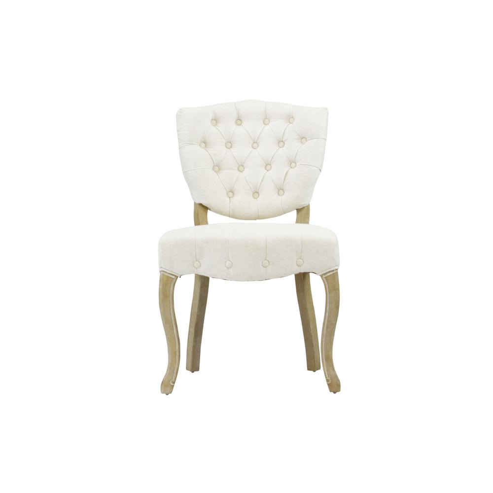 George Beige Linen Dining Chair Set Of 2 Dwc 343bg The Home Depot