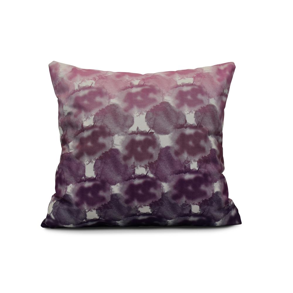 16 in. x 16 in. Daisy May Floral Print Pillow in Purple PFN229PU1216 The Home Depot
