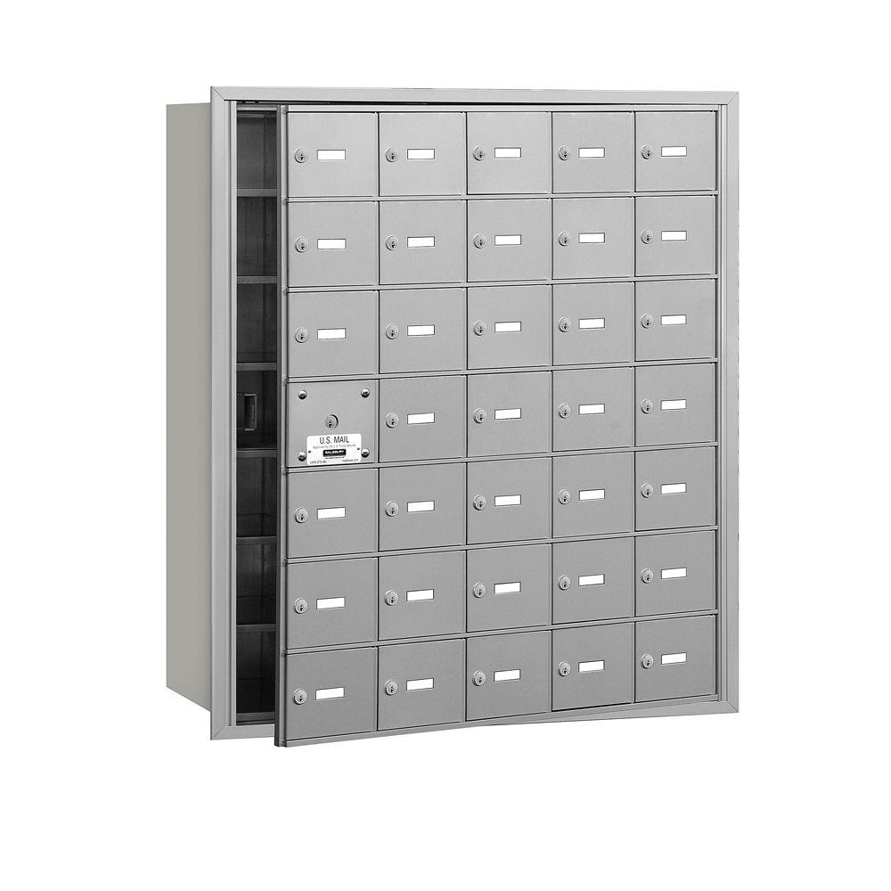 Salsbury Industries Aluminum USPS Access Front Loading 4B Plus Horizontal Mailbox with 35A Doors