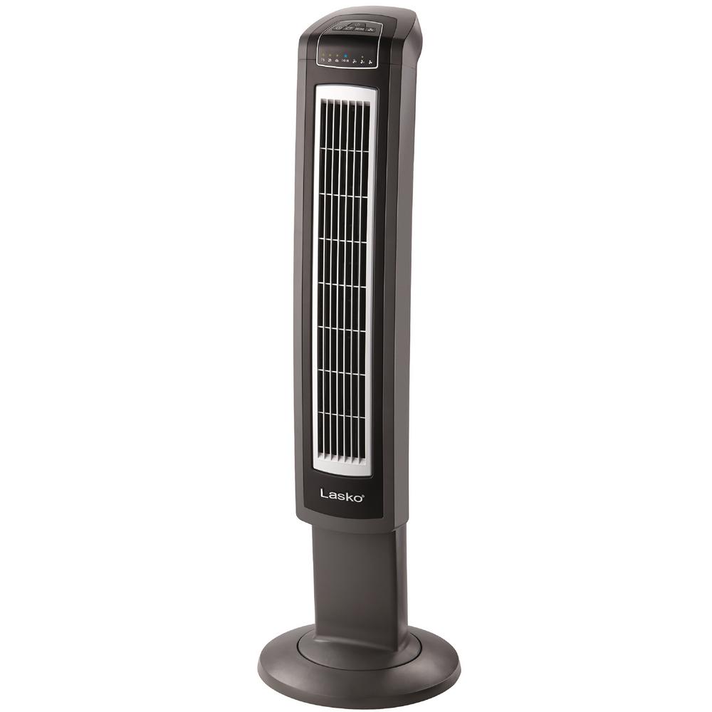 Lasko 42 In Electronic Oscillating 3 Speed Tower Fan With Remote Control And Fresh Air Ionizer 2559 The Home Depot