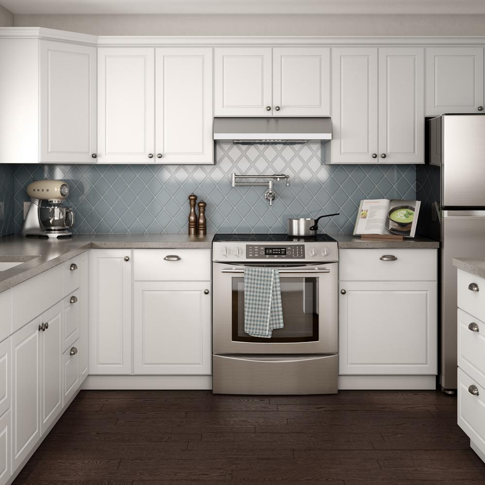 Hampton Bay Madison Assembled 36x34 5x24 In Blind Corner Base Cabinet In Warm White Bbc45 Mww The Home Depot