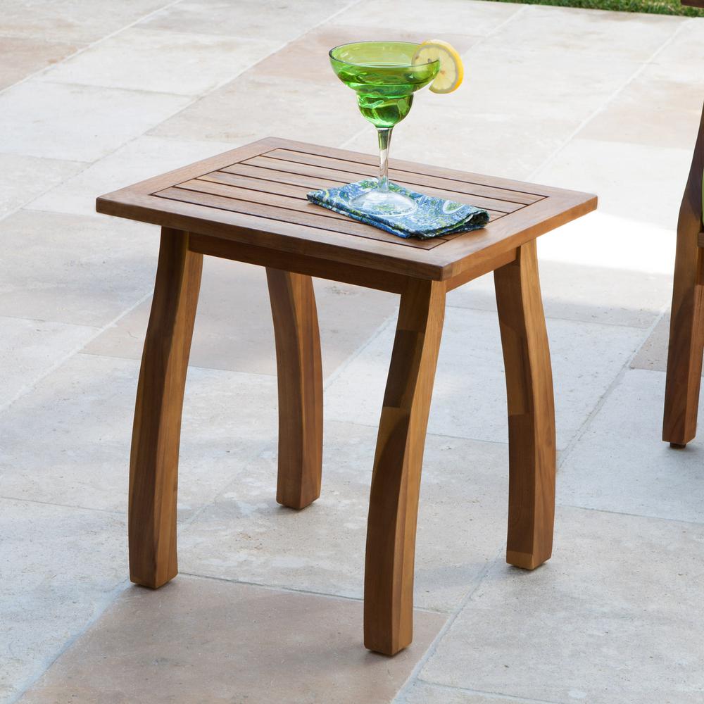 Noble House Lance Teak Square Wood Outdoor Accent Table 42053