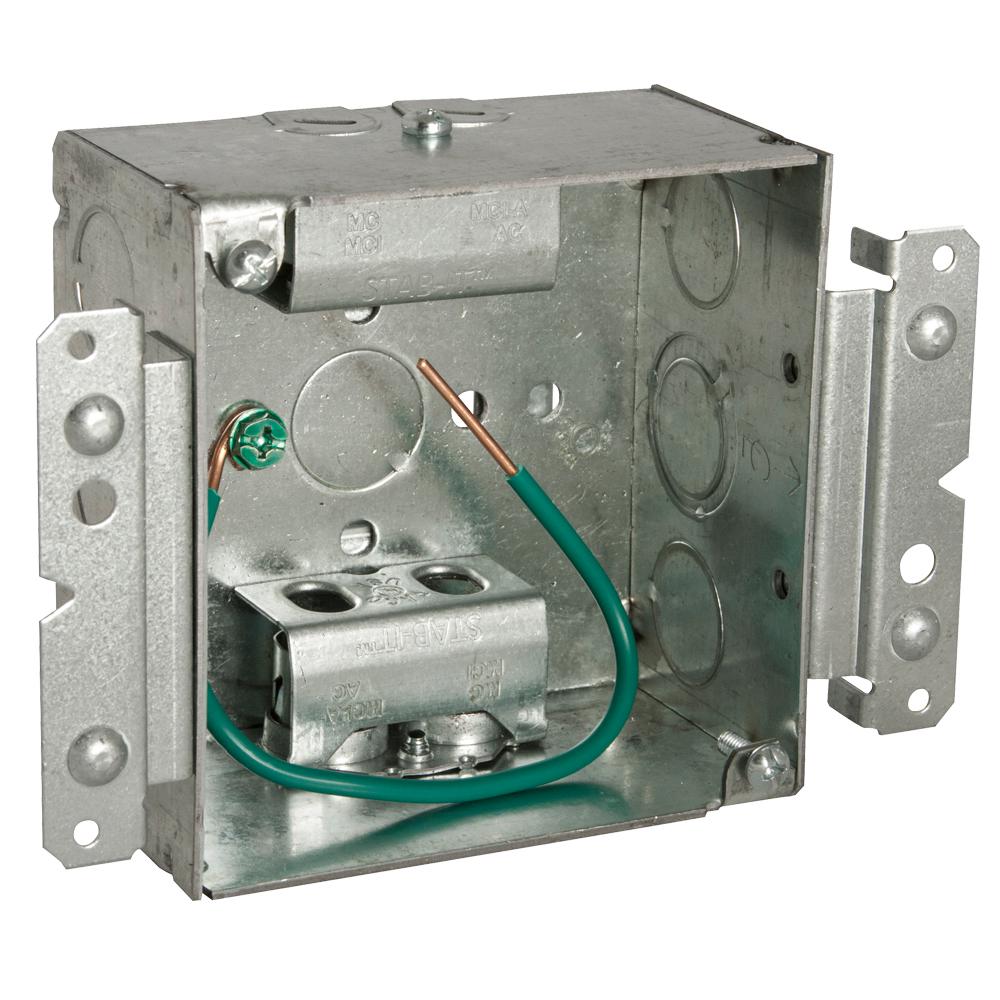 RACO Stab-It 4 inch Metal Square Electrical Box (25-Pack) by RACO