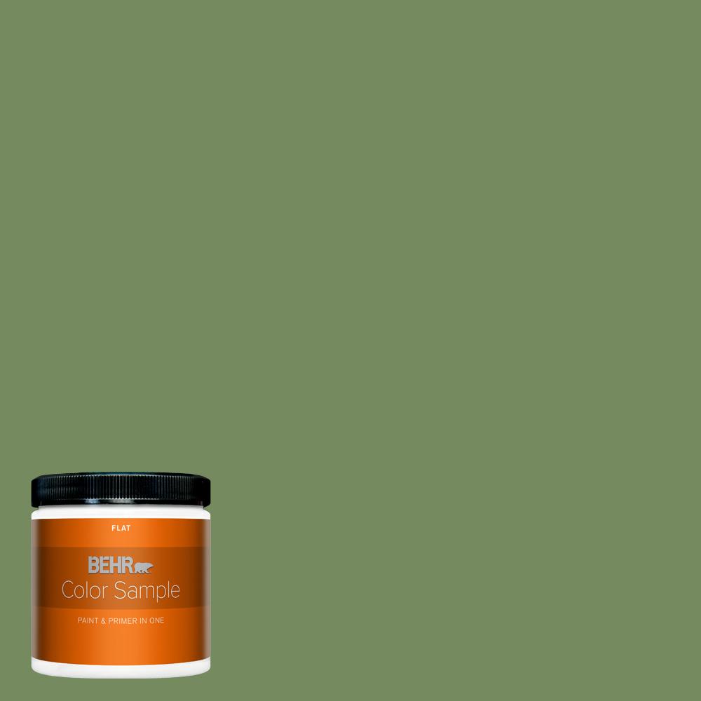 BEHR PREMIUM PLUS 8 oz. #M380-6 Fern Canopy Flat Interior Paint and ...