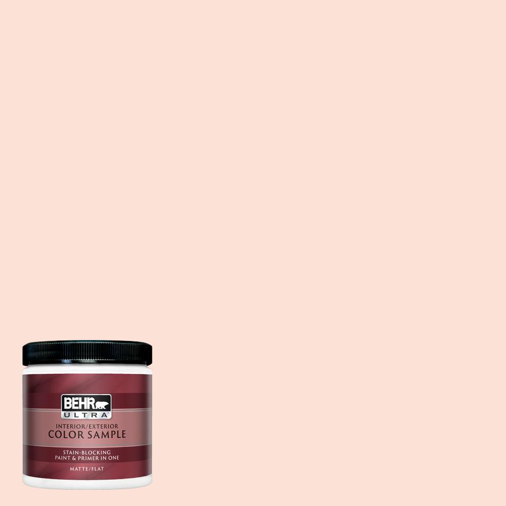 Behr Ultra 8 Oz 220a 1 Powdered Peach Matte Interior Exterior Paint And Primer In One Sample