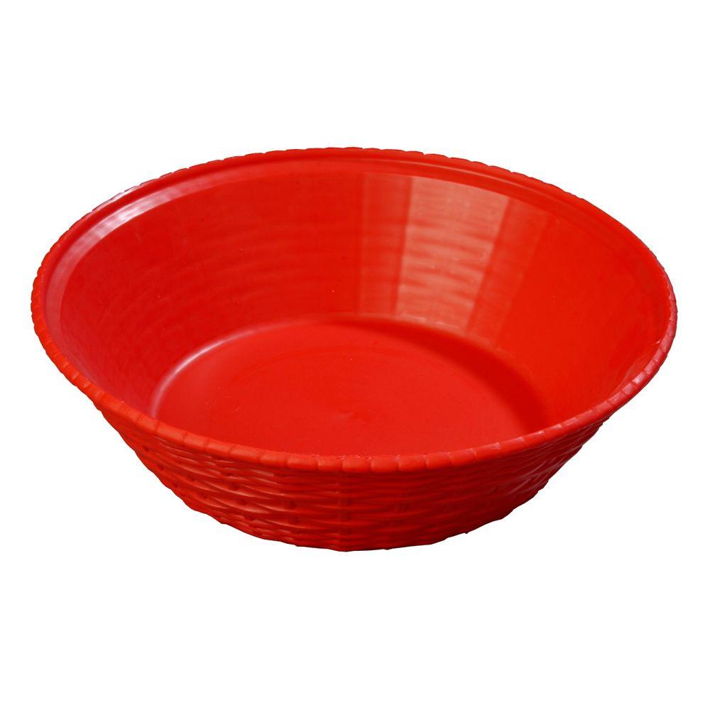 Carlisle 11 In Diameter Polypropylene Round Tray With Rubber Liner Diameter Polypropylene Round Serving Basket In Red Case Of