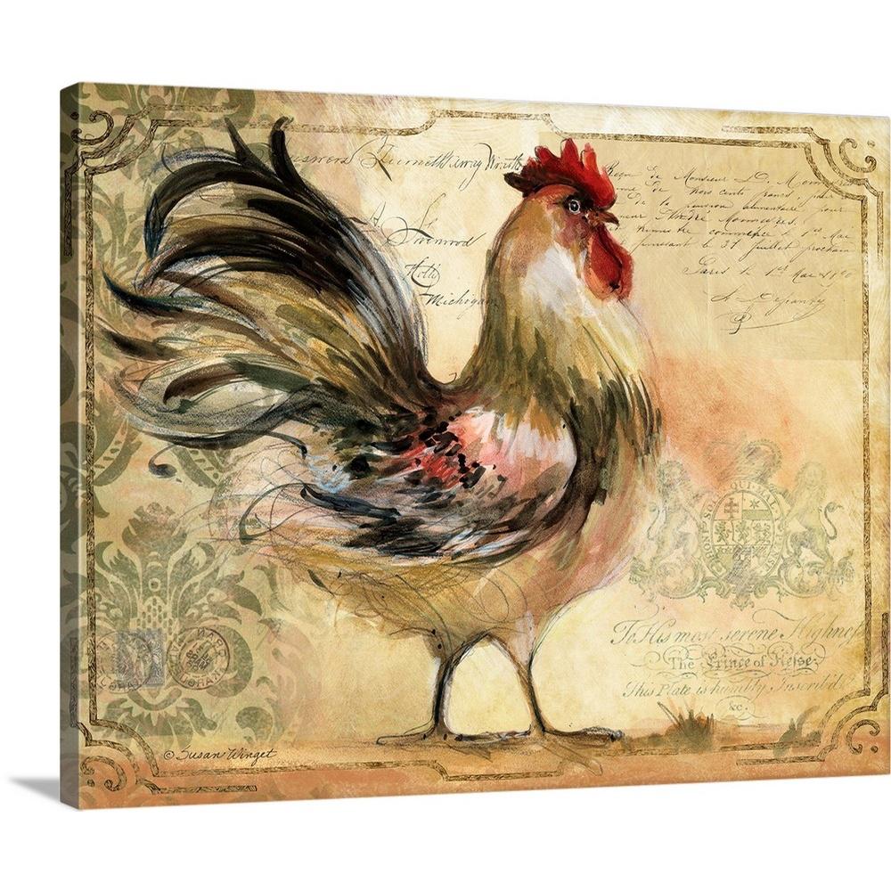 Greatbigcanvas Rooster Framed By Susan Winget Canvas Wall Art 1983512 24 30x24 The Home Depot