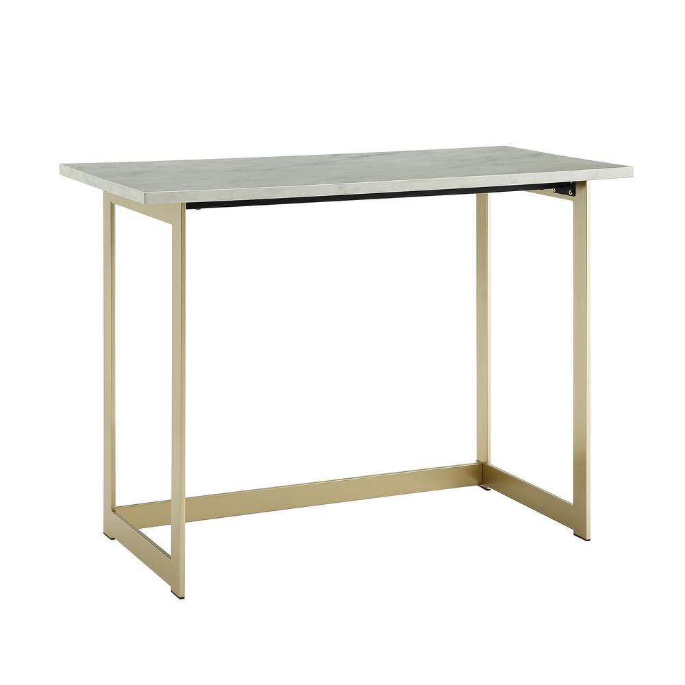 Walker Edison Furniture Company 42 In White Marble Gold