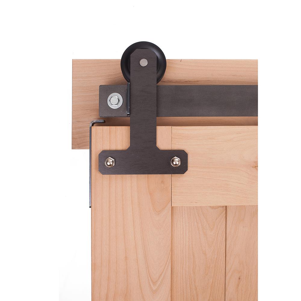 7 ft. Cellar Barn Door System in Raw Steel Unfinished Header