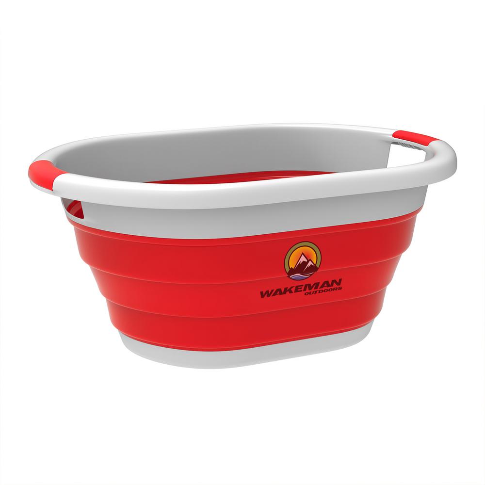 Wakeman Outdoors Red Collapsible MultiUse Camping Basket with Comfort