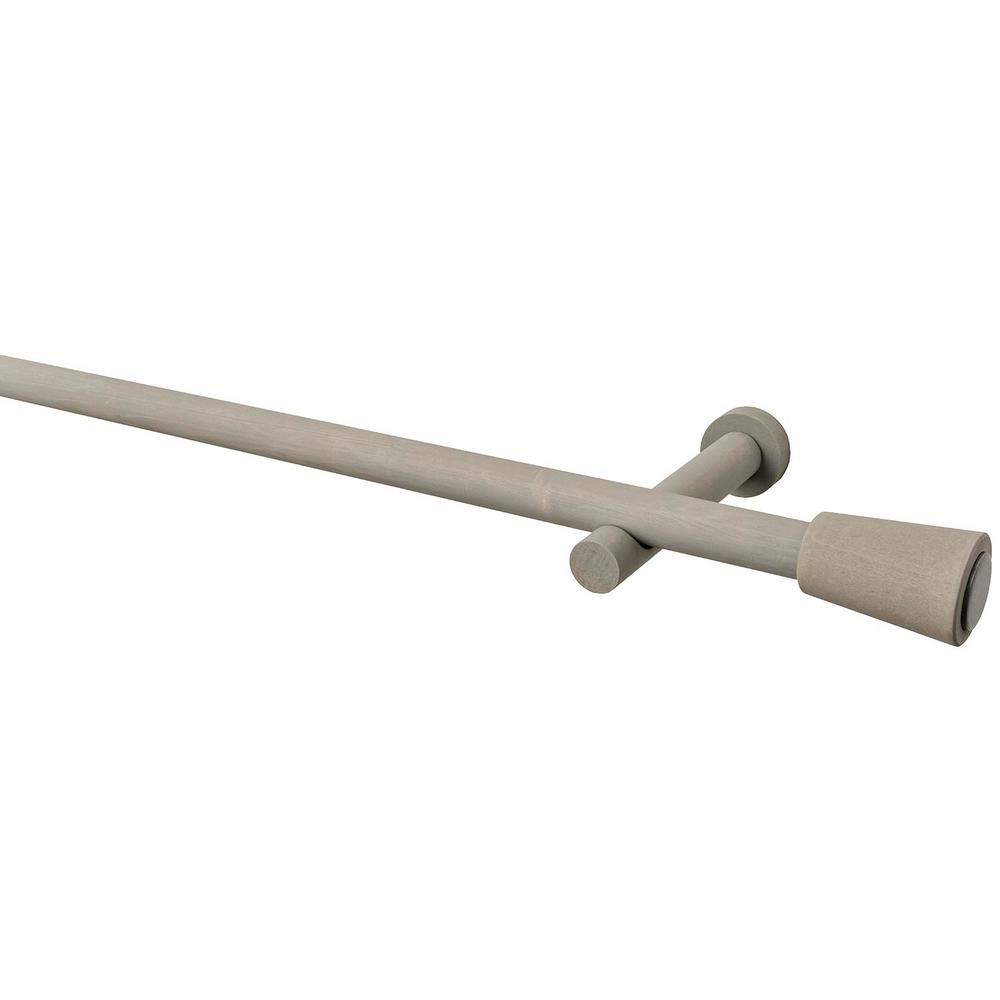 63 In Intensions Single Curtain Rod Kit Smoke With Saxy Finials And Open Brackets 63 In Intensions Single Curtain Rod Kit Smoke With Saxy Finials And Open Brackets