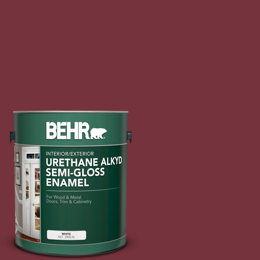 BEHR 1 gal. PFC04 Tile Red Urethane Alkyd SemiGloss Enamel Interior