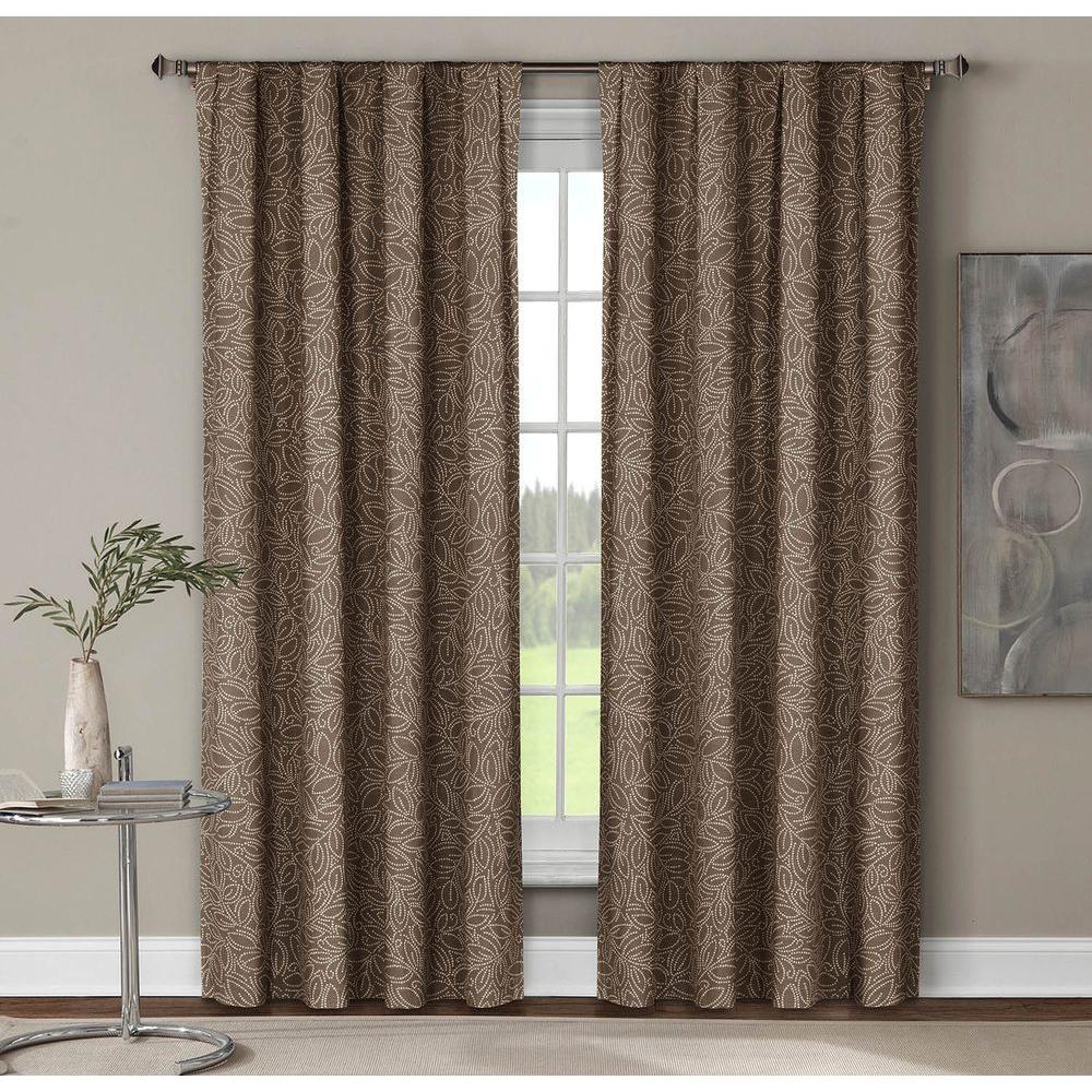 Window Elements SemiOpaque Leila Printed Cotton Extra Wide 84 in. L