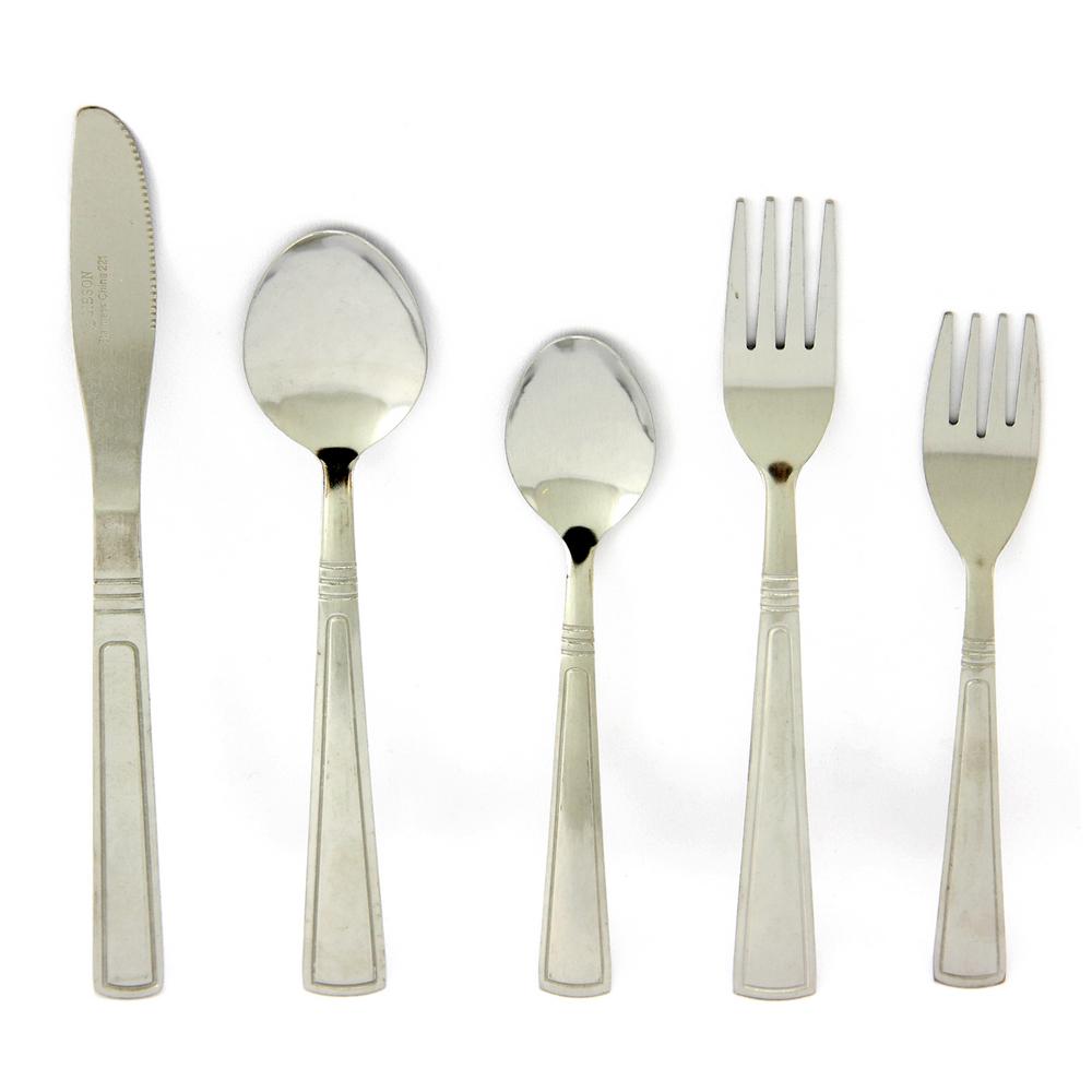 Gibson Home Creston 20 Piece Stainless Steel Flatware Set 985100069m Creston 20 Piece Stainless Steel Flatware Set