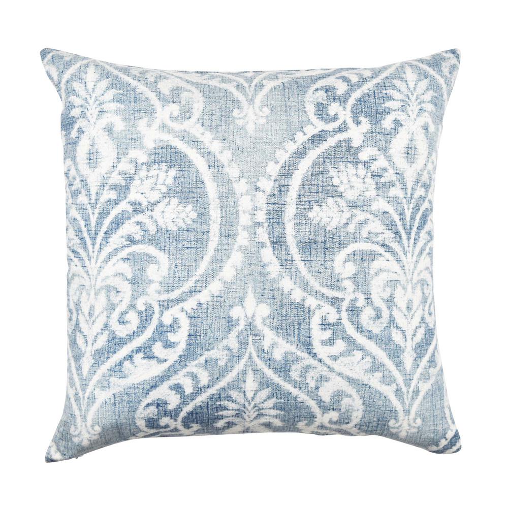 Vesper Lane Light Blue Damask Style Throw Pillow ...