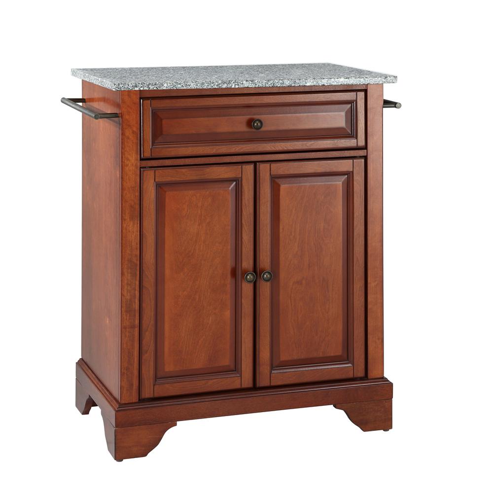 CROSLEY Lafayette Portable Kitchen Island with Granite Top KF30023BCH