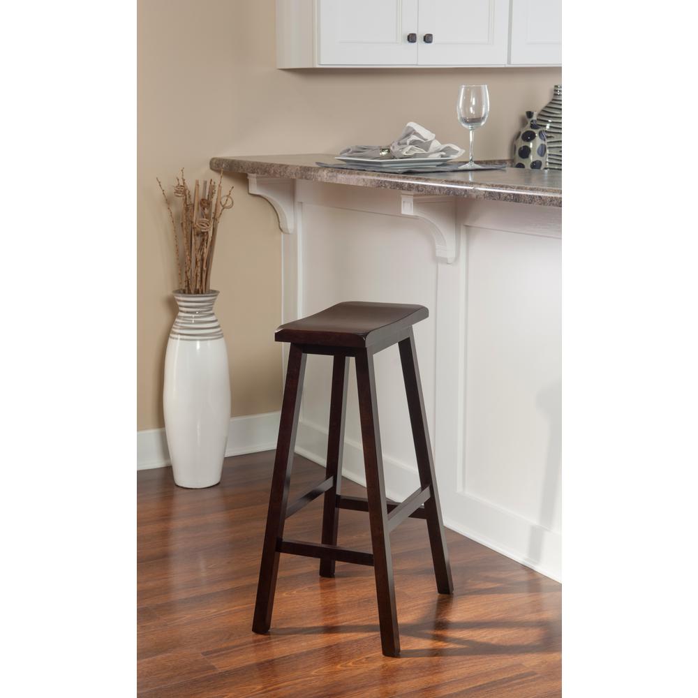 Linon Home Decor Saddle 29 In Dark Brown Bar Stool 98442dkbrn01 Dark Brown Bar Stool 98442dkbrn01 The Home Depot