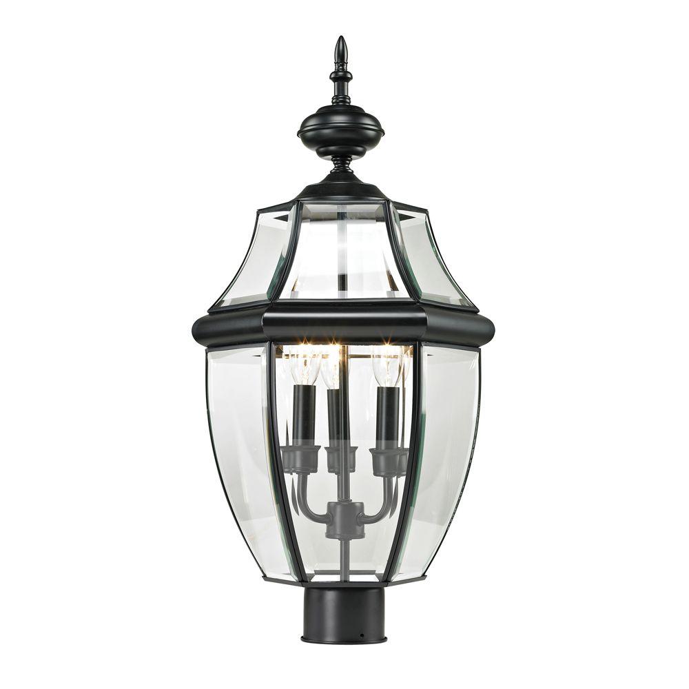 Titan Lighting Ashford 3-Light Outdoor Black Post Lantern by Titan Lighting