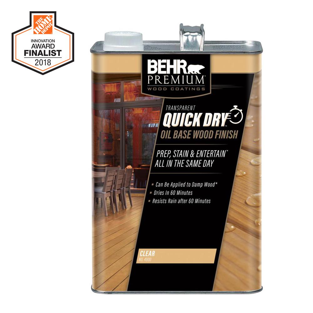 Behr Premium 1 Gal Transpa Quick Dry Oil Base Wood Finish Clear Behr Premium 1 Gal Transpa Quick Dry Oil Base Wood Finish Clear Exterior Stain