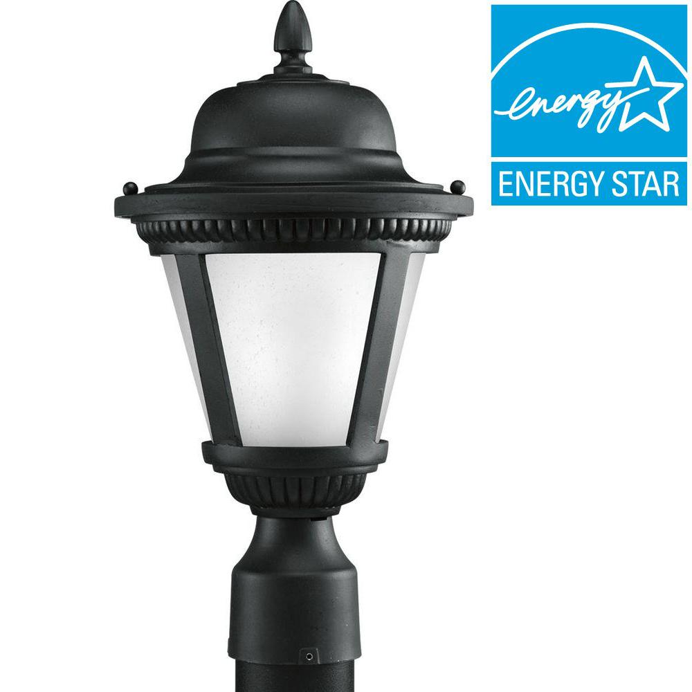 Weather Resistant Energy Star Integrated Led Post Lighting Westport Collection 1 Light Black Led Outdoor Post Lantern