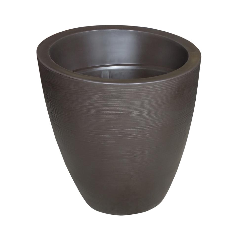 Mayne Modesto 30 in. Round Espresso Plastic Planter8884