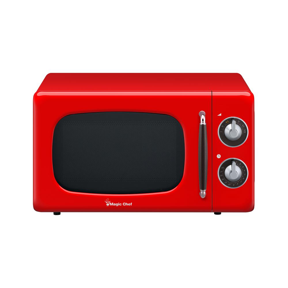 Magic Chef Retro 0 7 Cu Ft Countertop Microwave In Red Mcd770cr Countertop Microwave In Red