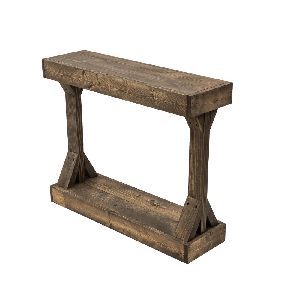 small wood console table