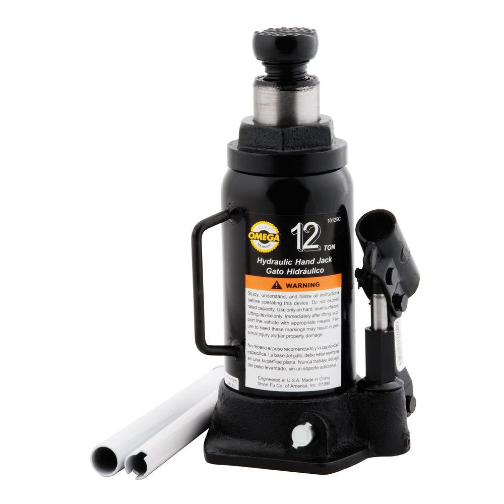 Omega 12-Ton Hydraulic Bottle Jack-10125B - The Home Depot