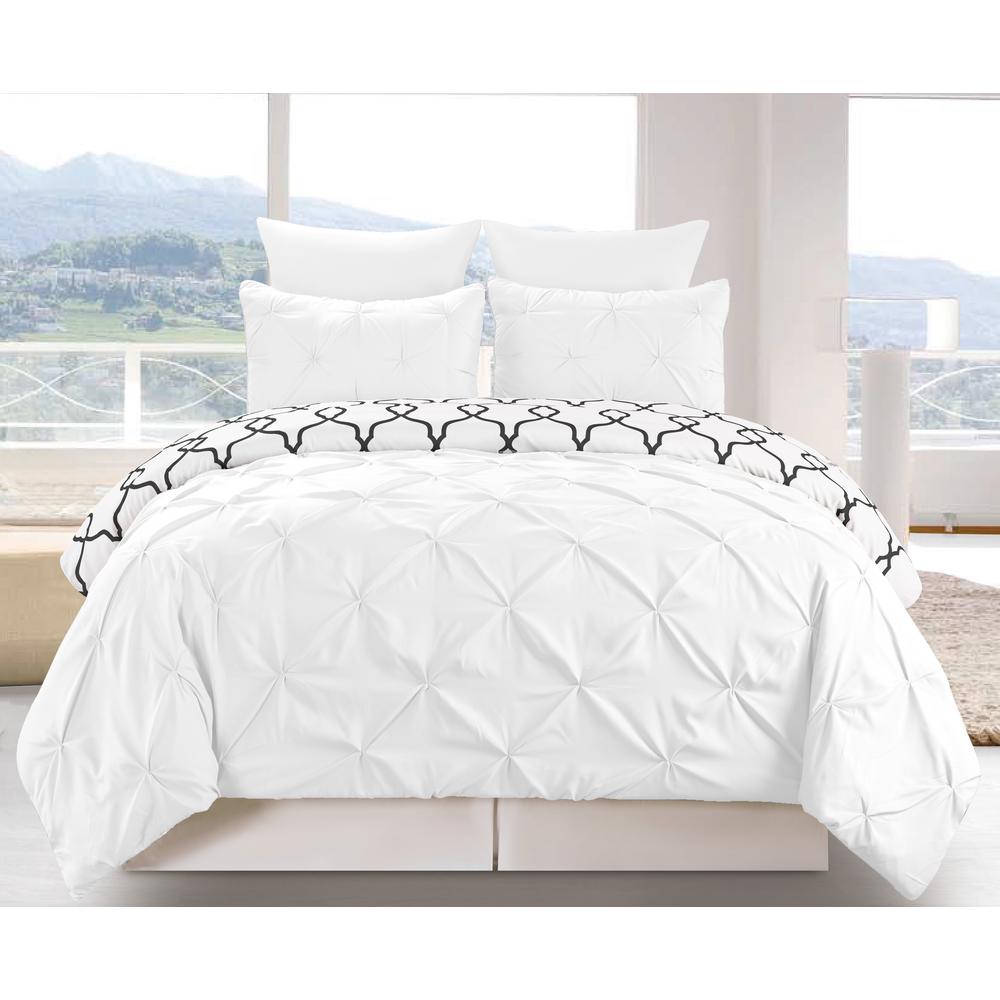 Duck River Esy Reversible 3 Piece Duvet King Set In White Esy