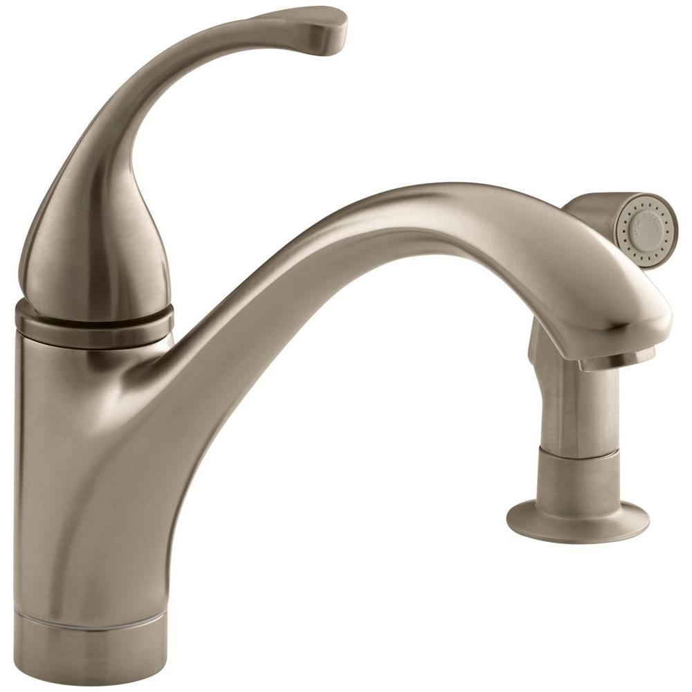 Kohler Forte Single Handle Standard Kitchen Faucet With Side Sprayer Forte Single Handle Standard Kitchen Faucet With Side Sprayer In Vibrant Brushed Bronze