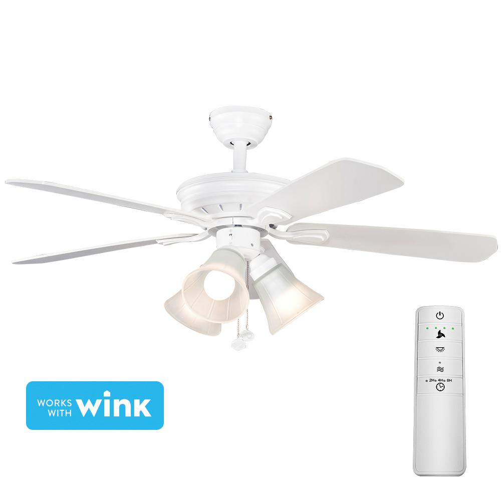 Hampton Bay Westmount 44 In Led Matte White Smart Ceiling Fan With Hampton Bay Westmount 44 In Led Matte White Smart Ceiling Fan With Light Kit And