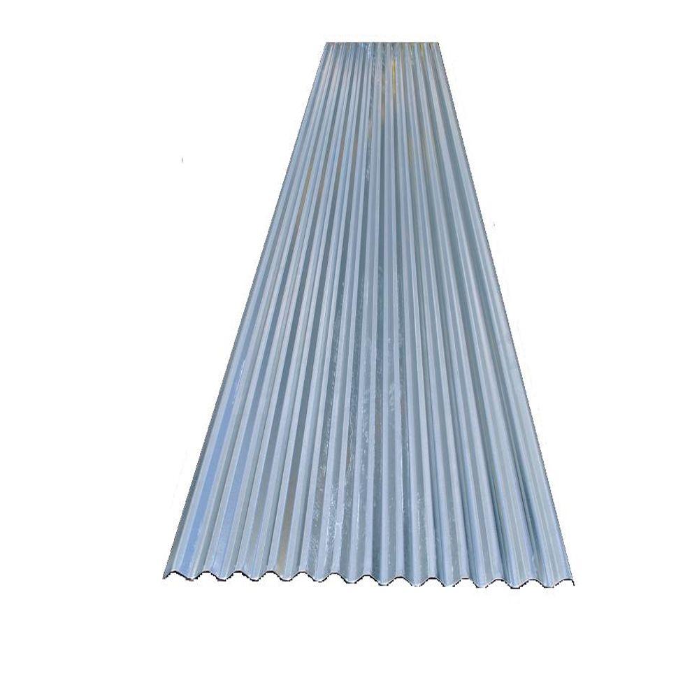 Gibraltar Building Products 16 Ft Sm Rib Galvanized Steel 29 Gauge Roof Panel In Bone White 07088 The Home Depot
