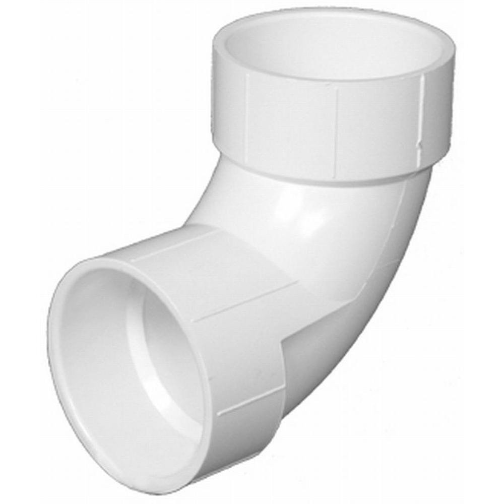 Charlotte Pipe 6 in PVC DWV 90 Degree Hub x Hub Elbow PVC 