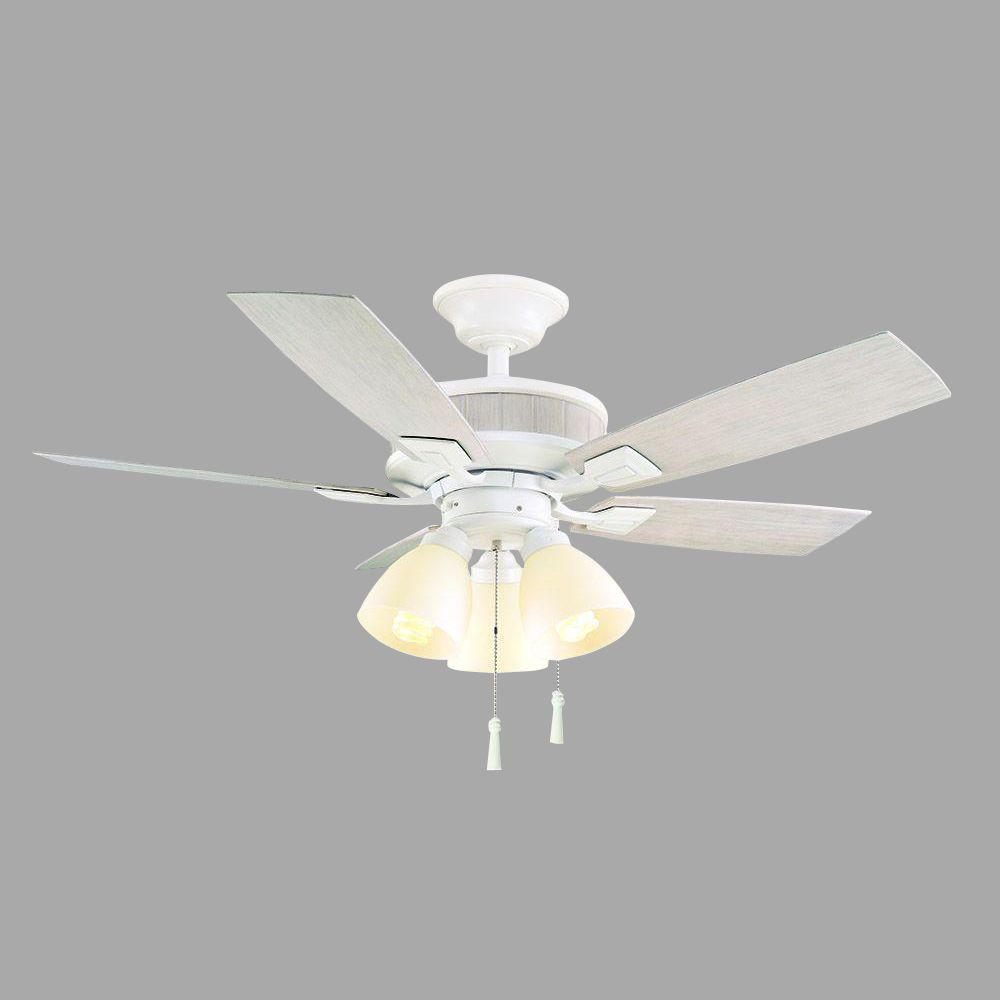 Hampton Bay Riverwalk 42 in. Indoor/Outdoor Matte White Ceiling Fan