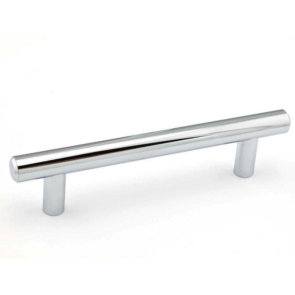 Handle Bar Pull 108 Drawer Pulls Cabinet Hardware The Home Depot 108 Mm Chrome Cabinet Pull