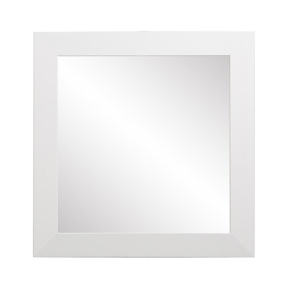 Brandtworks Vision 32 In W X 32 In H Framed Square Bathroom Vanity Mirror In Matte White Av3sq The Home Depot