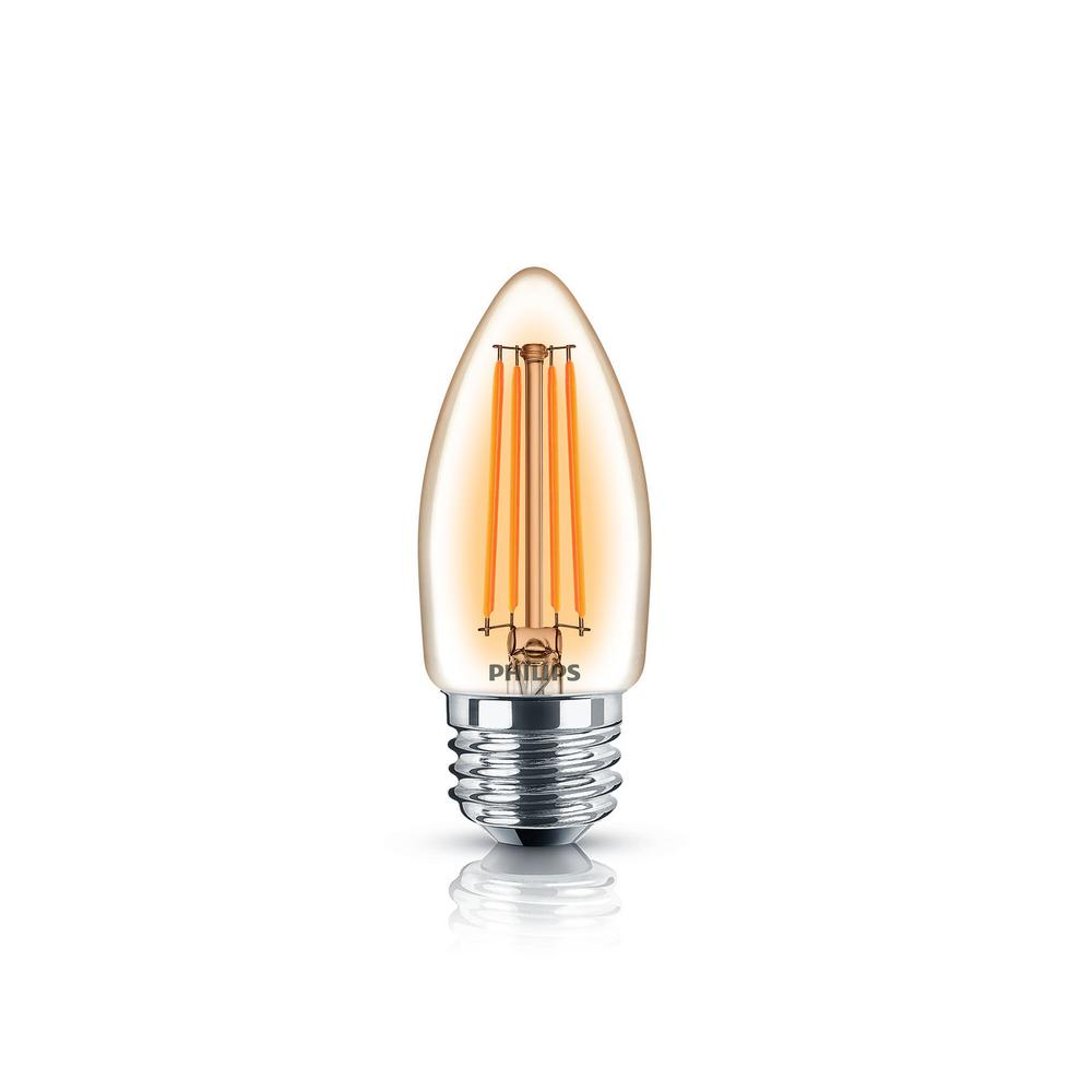 Philips 60 Watt Equivalent A19 Dimmable Led Light Bulb Glass With 40 Watt Equivalent B11 Dimmable Led Candelabra Light Bulb Soft White Classic