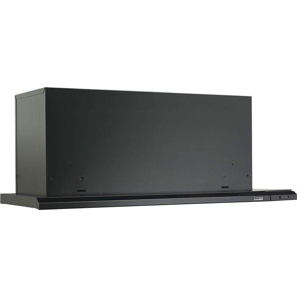 Broan Elite 15000 Silhouette 30 in. Under Cabinet Slide-Out Range Hood with Light in Black