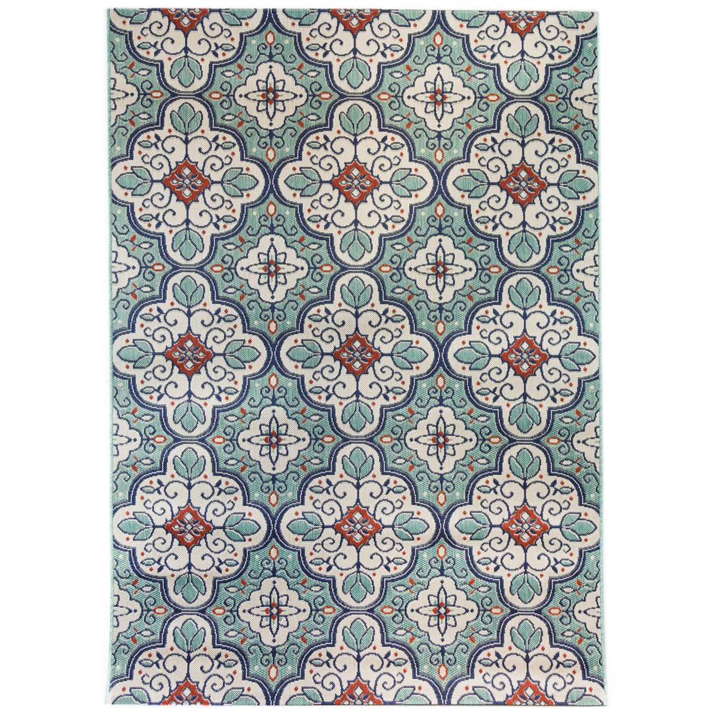 Hampton Bay Star Moroccan Cool Blue 7 Ft 10 In X 9 Indoor Outdoor Area Rug